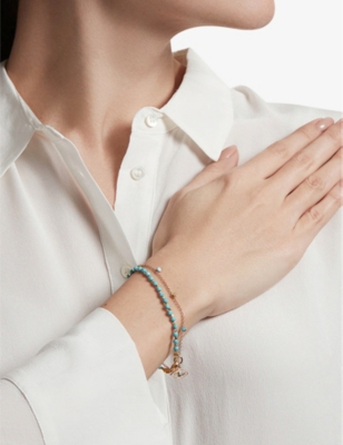 Astley Clarke Womens Biography Evil Eye 18ct Gold-plated Vermeil Silver, Turquoise And Sapphire Bracelet In Turquoise
