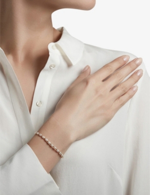 Astley Clarke Kula 18ct Gold-plated Vermeil Silver And Freshwater Pearl Bracelet In White Pearl