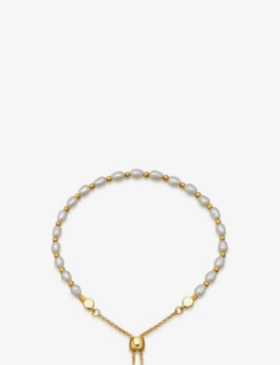 ASTLEY CLARKE ASTLEY CLARKE WOMEN'S WHITE PEARL KULA 18CT GOLD-PLATED VERMEIL SILVER AND FRESHWATER PEARL BRACELET,40629102