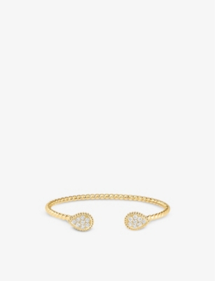 Boucheron Womens Yellow Serpent Bohème Diamants S 18ct Yellow-gold And 0.64ct Round Diamond Bangle