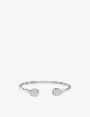 Boucheron Womens White Serpent Bohème Diamants Small 18ct White-gold And 0.65ct Round Diamond Bangle