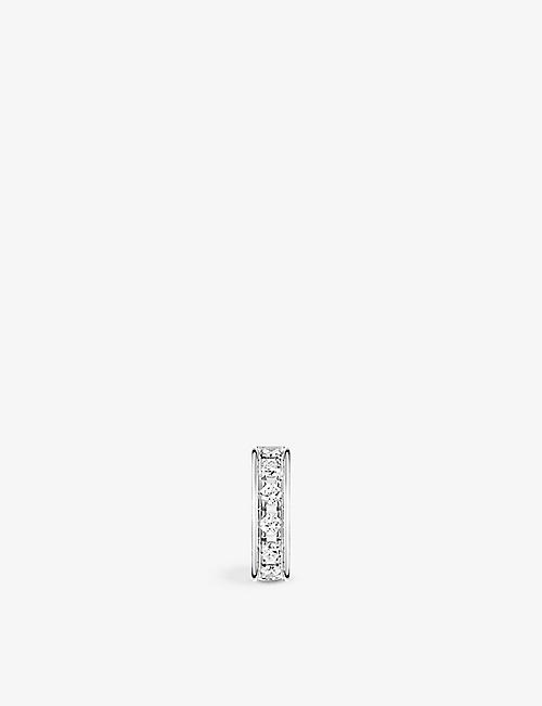 BOUCHERON: Quatre Radiant Edition 18ct white-gold and 0.14ct round diamond single clip-on earring