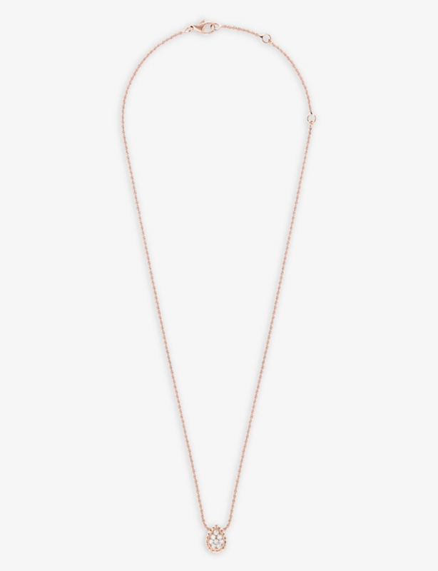Serpent Bohème 18ct rose-gold and 0.14ct diamond pendant necklace