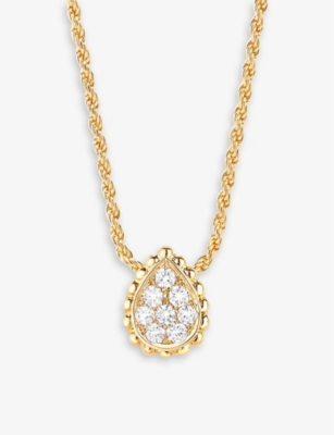 Shop Boucheron Women's Gold Xs Serpent Bohème 18ct Yellow-gold And 0.13ct Diamond Pendant Necklace