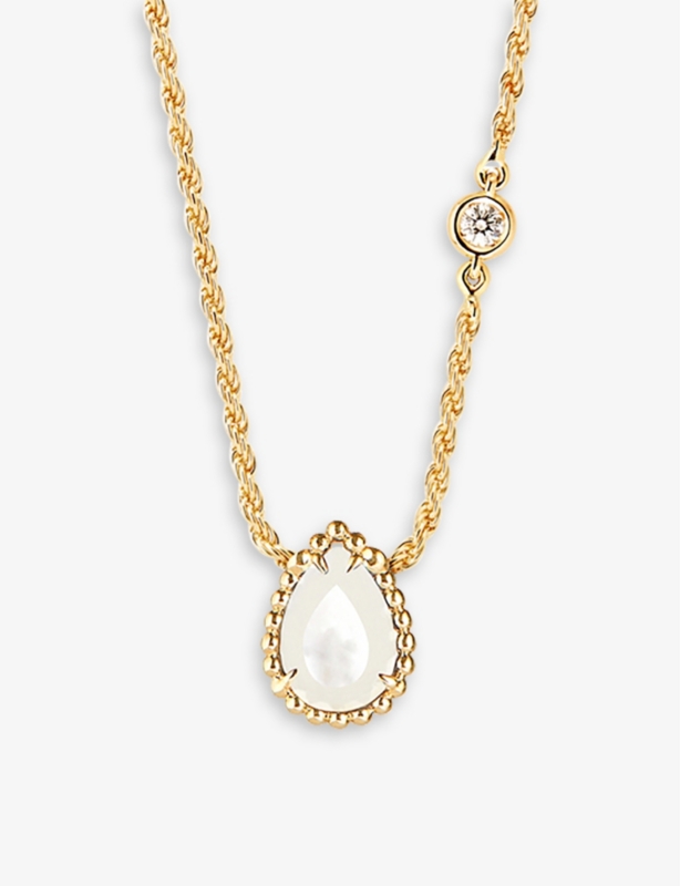 Serpent Bohème 18ct yellow-gold, nacre blanche and diamond necklace