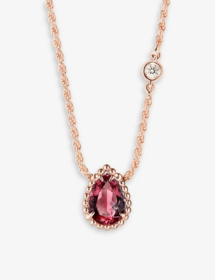 Shop Boucheron Women's Pink Serpent Bohème 18ct Rose-gold, Rhodolite And Diamond Necklace