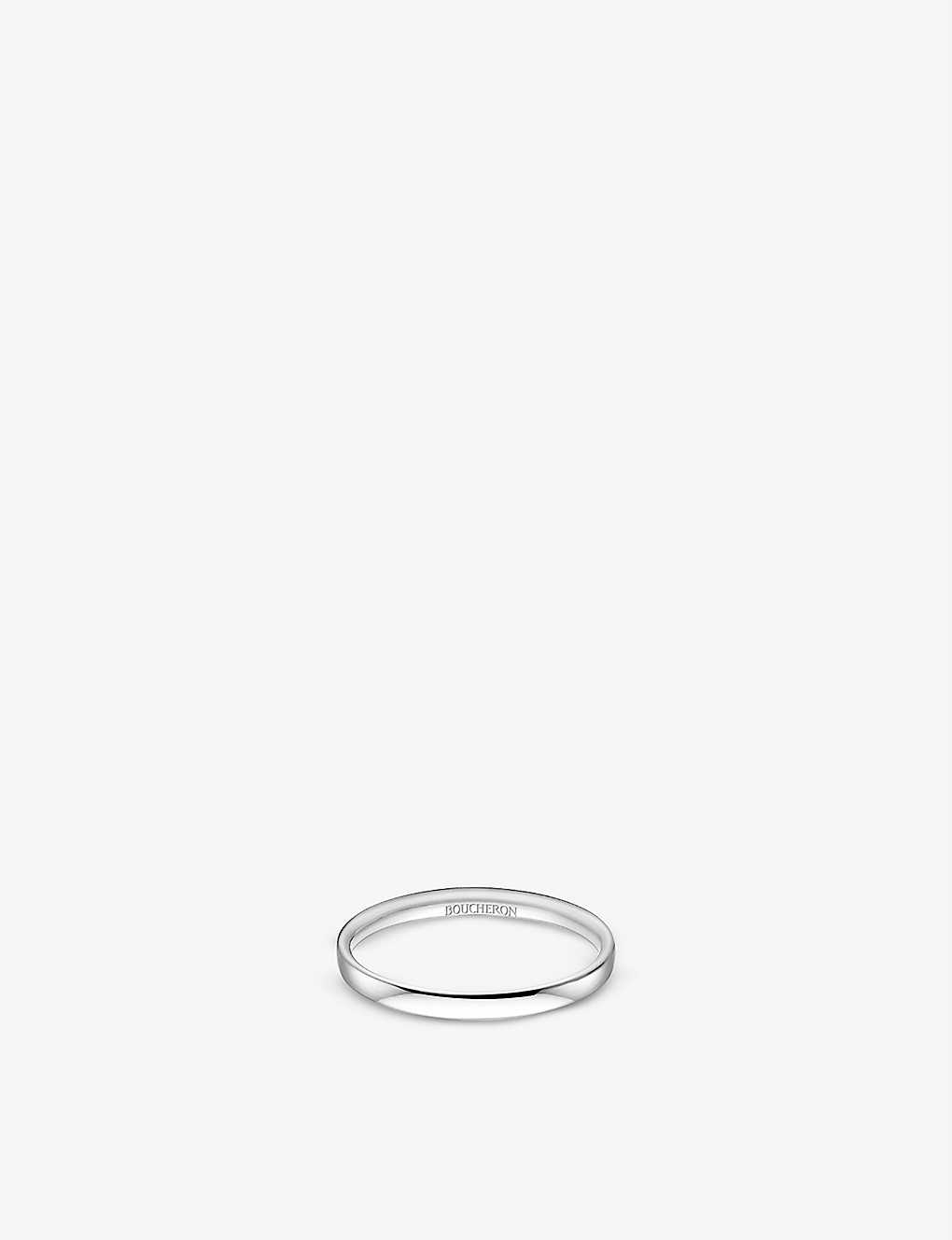 Boucheron Epure Platinum Wedding Ring In Silver (silver)