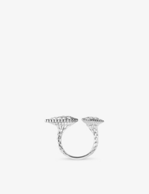 Shop Boucheron Women's White Serpent Bohème 18ct White-gold And 1.13ct Diamond Ring