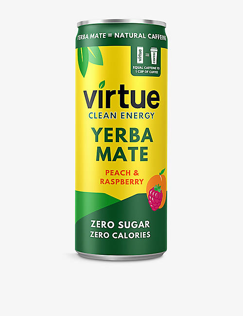 VIRTUE: Yerba Mate peach energy drink 250ml x 12