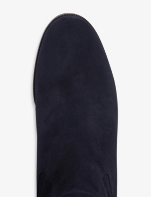 LK BENNETT: Bella suede and textile knee-high boots