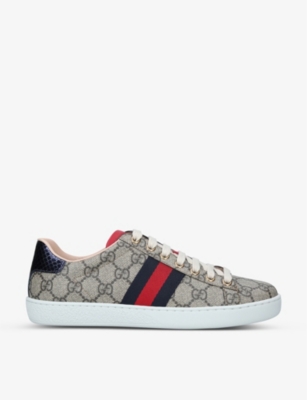 Gucci new ace cheap gg canvas trainers