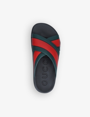 GUCCI - Agrado web-print rubber sandals 
