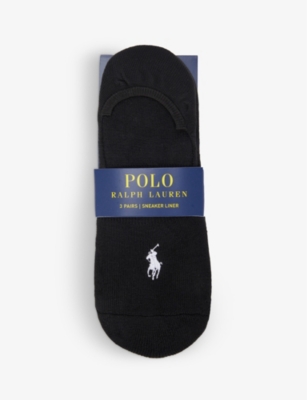 POLO RALPH LAUREN: Logo-embroidered stretch-jersey socks pack of three