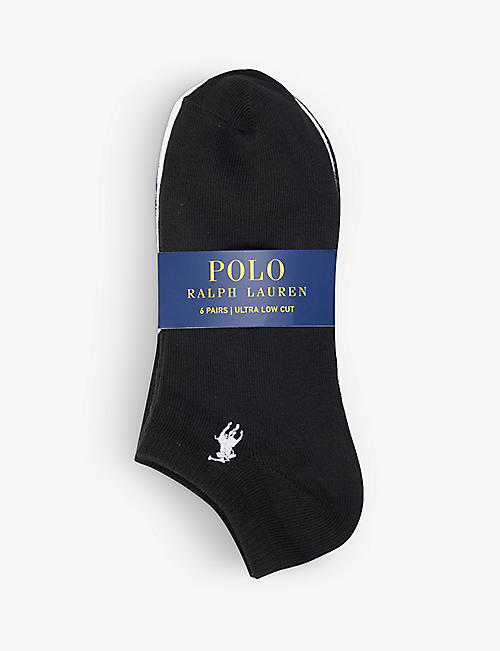 POLO RALPH LAUREN: Logo-embroidered stretch-jersey socks pack of six