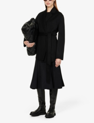 Shop Joseph Womens Black Cenda Double-faced Wool And Cashmere-blend Coat