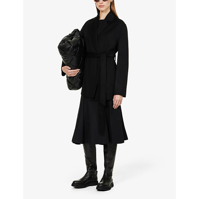 Shop Joseph Women's Black Cenda Double-faced Wool And Cashmere-blend Coat