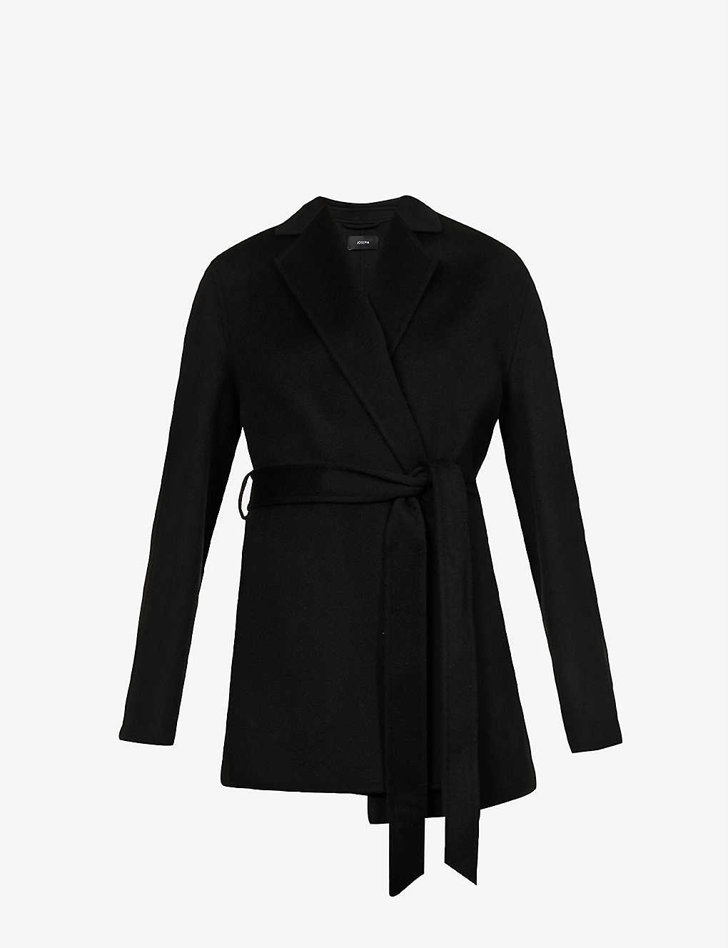 Shop Joseph Womens Black Cenda Double-faced Wool And Cashmere-blend Coat