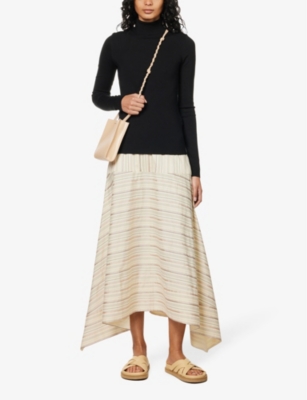 Joseph High-neck Stretch Silk-blend Jumper In Black