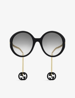 Gucci GG0726S Earring Chain Oversized Sunglasses