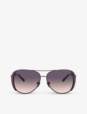 MICHAEL KORS: MK1082 Chelsea rhinestone-embellished aviator metal sunglasses