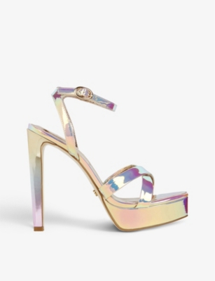 iridescent platform heels