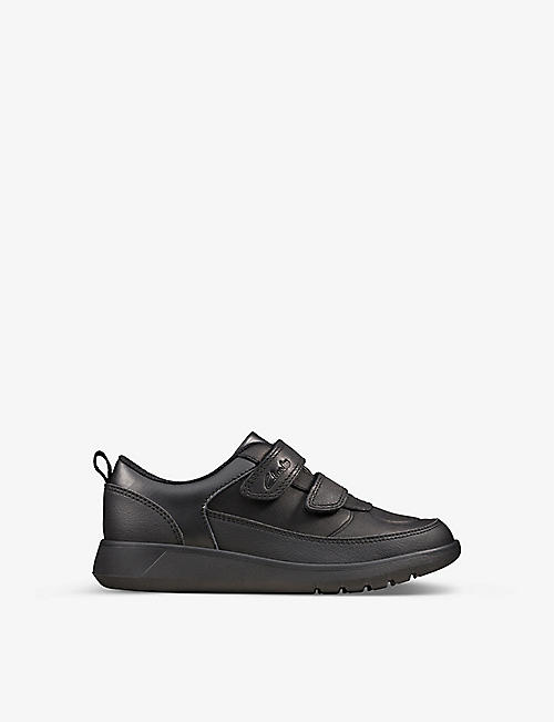 CLARKS: Scape Flare leather trainers 5-8 years