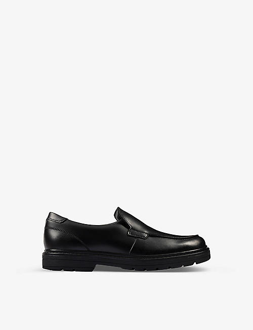 CLARKS: Loxham Grove Youth leather loafers 9-12 years