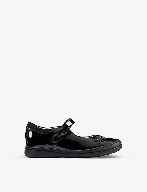 CLARKS: Scooter Jump Kid patent-leather shoes 5-8 years