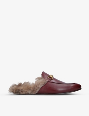 Gucci store fur mules