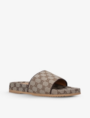 GUCCI GG-print canvas sliders