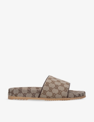 GUCCI: GG-print canvas sliders