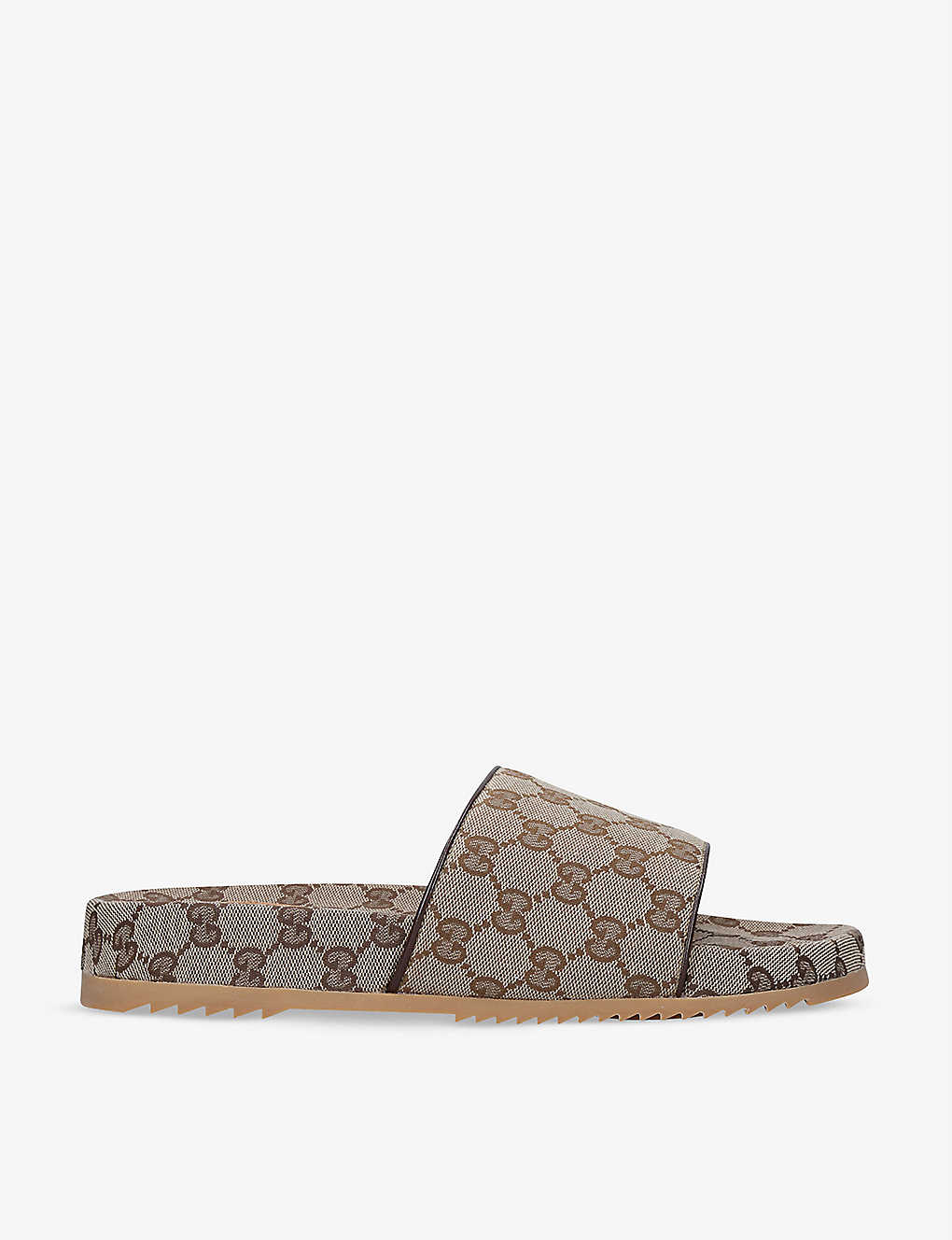Shop Gucci Gg-print Canvas Sliders In Brown/oth