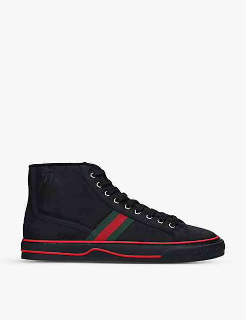 GUCCI: Men's Tennis 1977 canvas high-top trainers