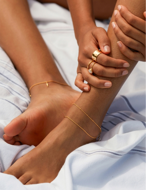 18ct gold vermeil sterling silver anklet