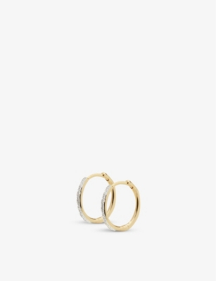 MONICA VINADER: Riva Wave 18ct yellow-gold vermeil and diamond earrings