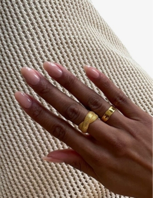 MONICA VINADER: Chain Cross 18ct yellow-gold vermeil sterling-silver ring