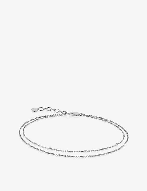MONICA VINADER: Beaded double chain sterling silver anklet