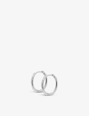 MONICA VINADER: Riva Wave sterling silver diamond hoop earrings