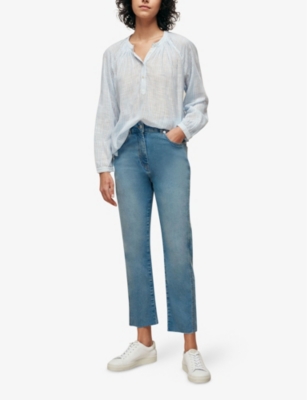 Shop Whistles Women's Denim Slim-fit Faded Stretch-denim Jeans In Denim (blue)