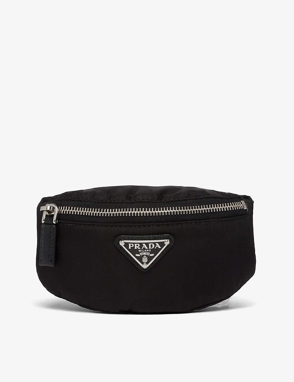 PRADA: Mini leather and recycled-nylon pouch