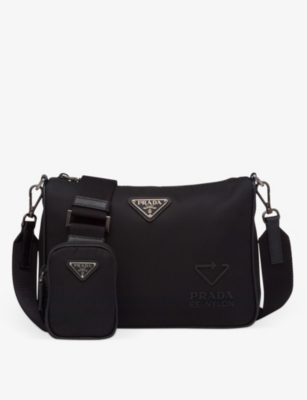 prada logo messenger bag