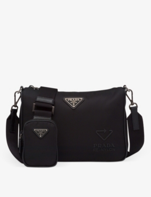 prada logo shoulder bag