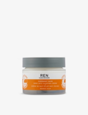 Ren Overnight Glow Dark Spot Sleeping Cream 1.69 Oz. In Orange