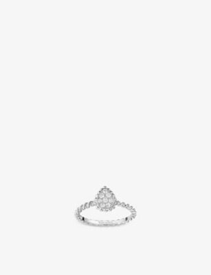 Boucheron Womens White Serpent Bohème 18ct White-gold And 0.15ct Diamond Ring