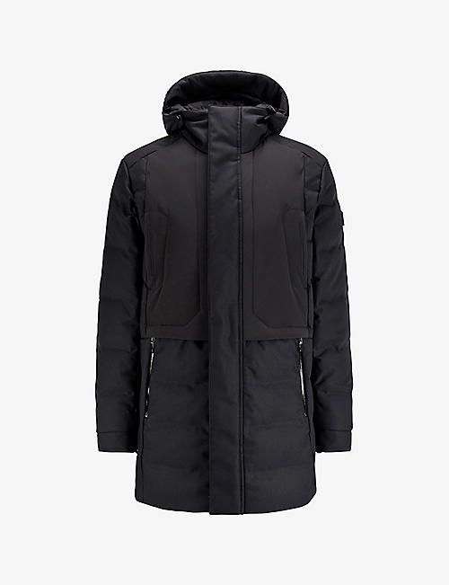 BOSS: Quilted padded shell-down hooded jacket