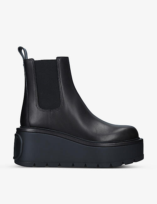 VALENTINO GARAVANI: Logo-embossed leather Chelsea boots