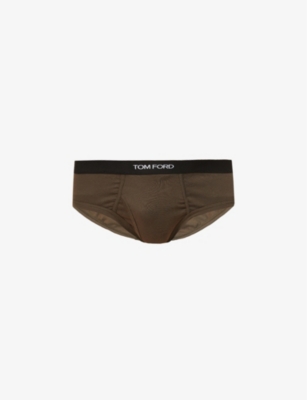 TOM FORD - Branded-waistband fitted stretch-cotton briefs 