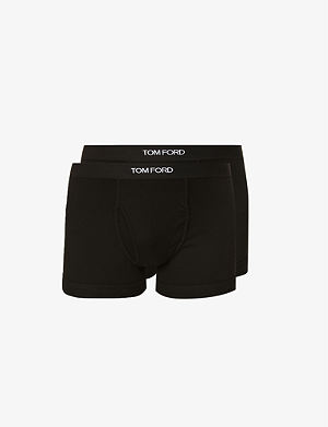 Mens Clothing Underwear Boxers briefs Tom Ford Synthetic Signature Logo Boxer Briefs in Black for Men 