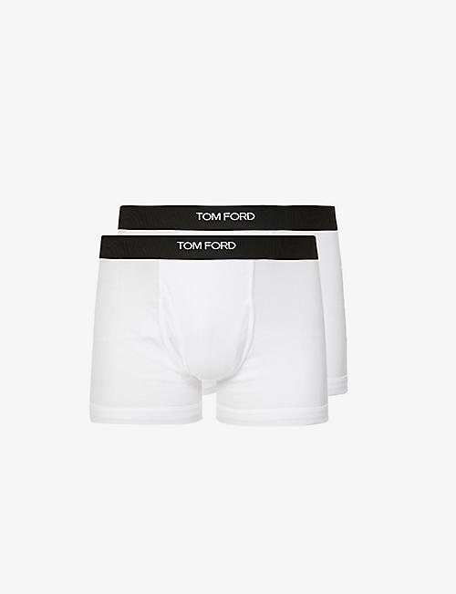 TOM FORD: Pack of two slim-fit stretch-cotton boxers