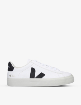 Veja Women's White/blk Women's Campo Leather And Suede Low-top Trainers